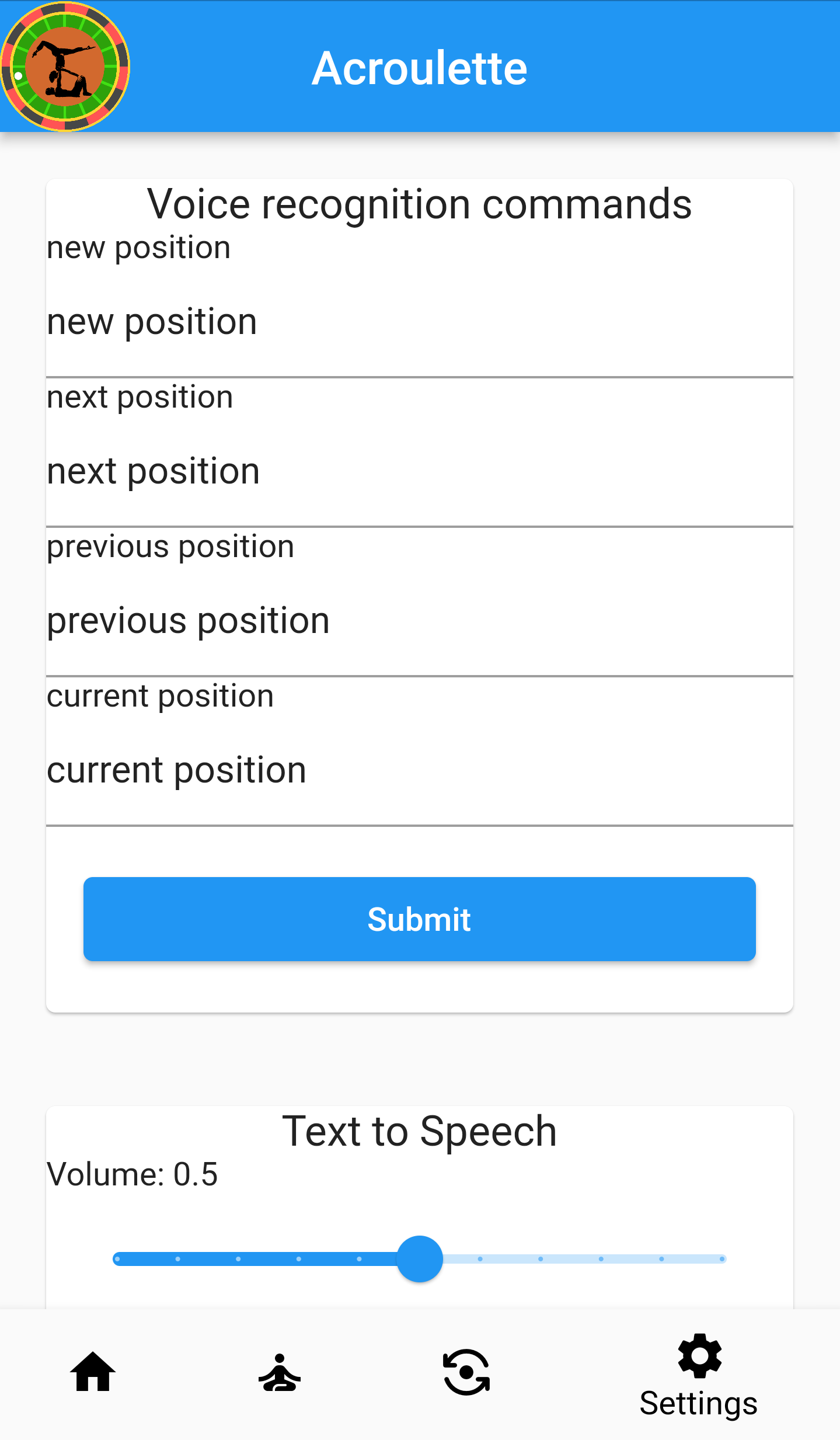 voice recognition settings